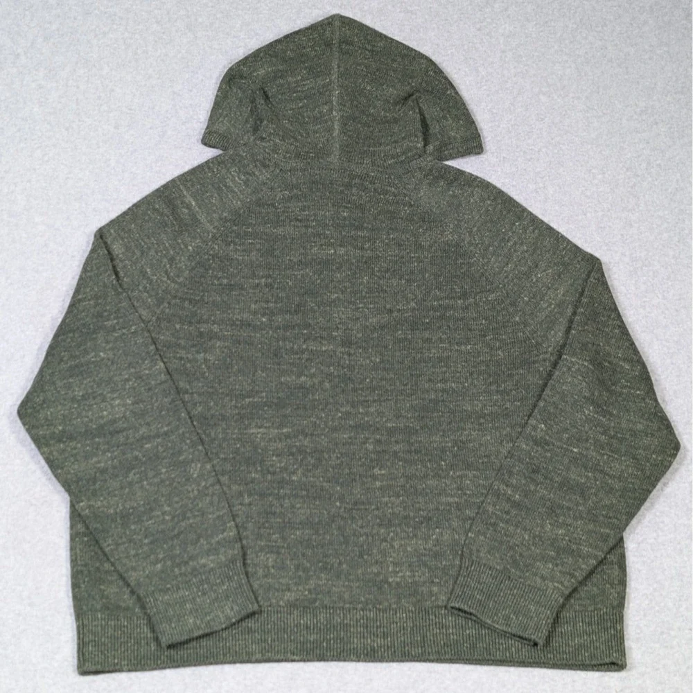 Banana Republic Knitted Popover Hoodie Sweater Mens 2XL XXL Pullover Green New